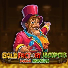Try Gold Factory Jackpots Mega Moolah slot by Aurum Signature Studios on herculesscasino.com – logo image